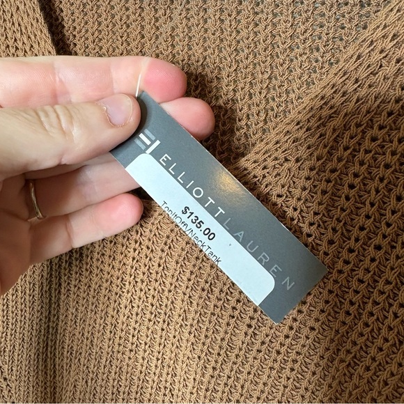 NWT Elliott Lauren Brown Knit Sleeveless Top Size Large - Picture 4 of 7